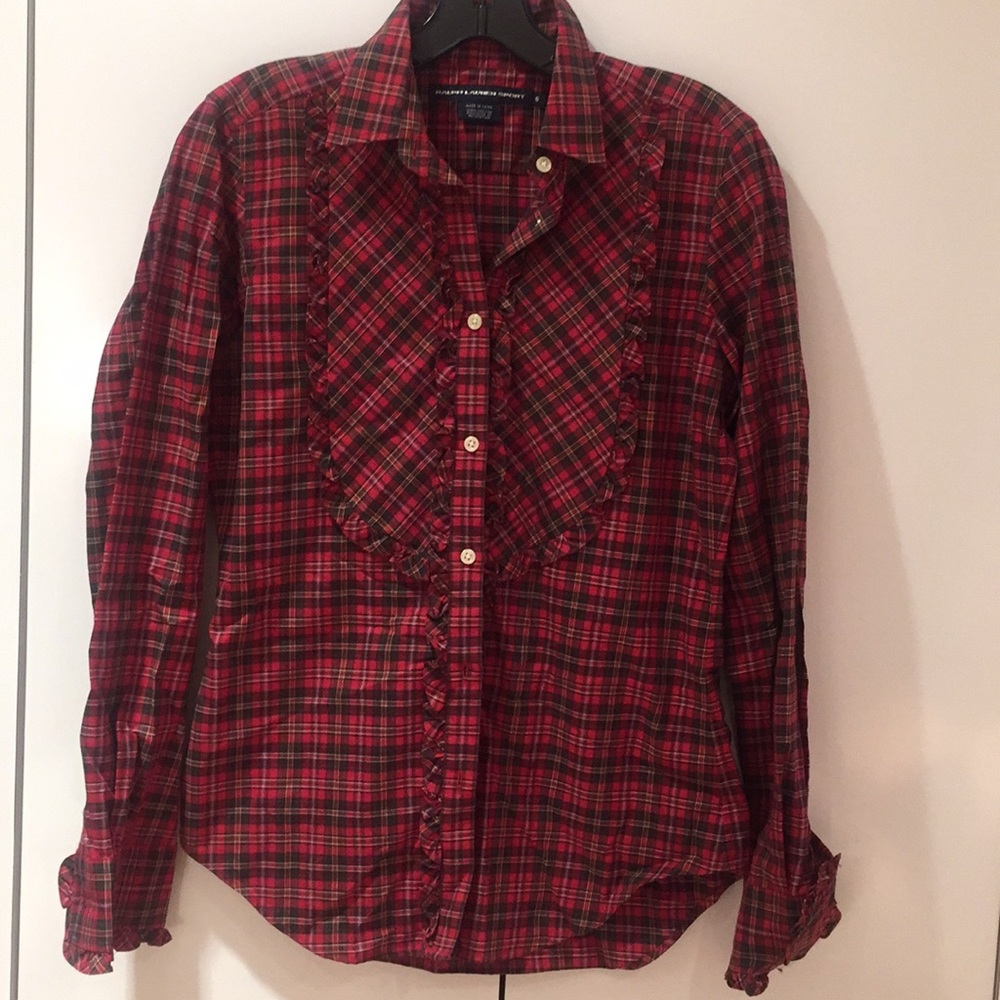 RALPH LAUREN SPORT PLAID BLOUSE